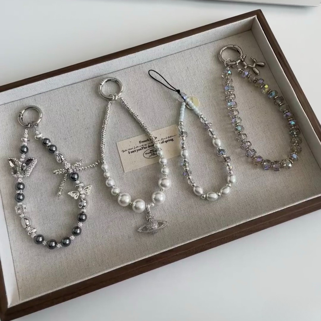 เชือกเส้นเล็กโทรศัพท์มือถือสร้อยข้อมือเพชรคริสตัลเพชรเต็มจี้มุกเคสโทรศัพท์เชือกเส้นเล็ก