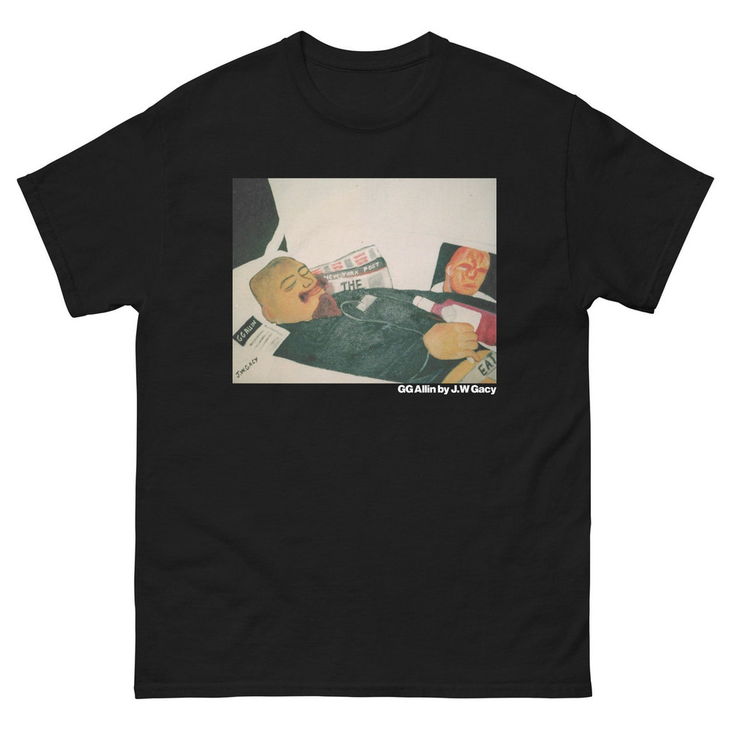 GG Allin By JW Gacky -Vintage Punk Serial Killer, Crime, Hardcore เสื้อยืด Unisex