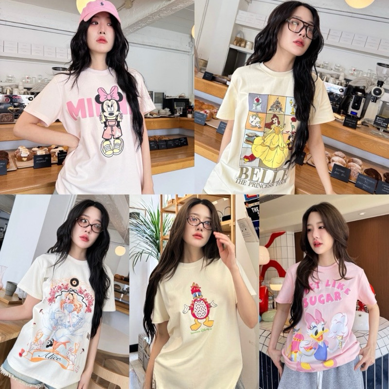 (ของพร้อมส่ง ส่งใน 24 ชั่วโมง)BOOM Shopee Disney t-shirt 🔖🍎   เสื้อยืดดิสนีย์ คอลใหม่ น่ารักสุดๆ