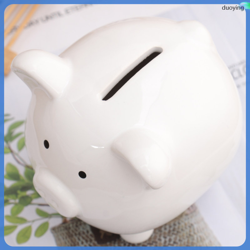 Saving White Piggy Bank Kids Decorative Child Baby First Banks for duoying