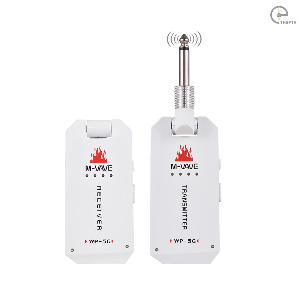 M-vave 5.8G ระบบกีตาร์ไร้สายชาร์จเครื่องส่งสัญญาณกีตาร์ชุด UHF สําหรับกีตาร์ไฟฟ้าเบสไฟฟ้าเครื่องมือล