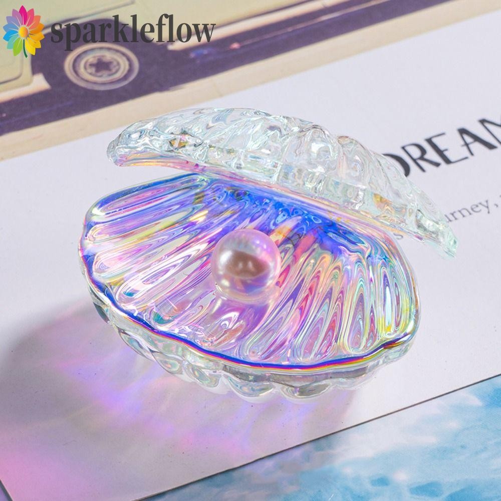 Sparkleflow เครื่องประดับหอยมุก,คริสตัลสีสันสดใสสะท้อนแสง,ทนทานแก้ว Sun Catcher เปลือกหอยประดิษฐ์ตุ๊กตาหัตถกรรมสําหรับตกแต่งบ้าน