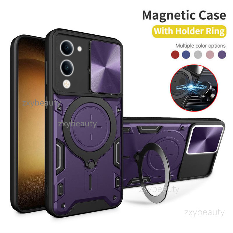 ปลอกสําหรับ Vivo Y04 Y04S Y29S 4G 5G 2025 กรณีกันกระแทกผู้ถือแม่เหล็กรถแหวนสําหรับ VivoY04 VivoY29S 