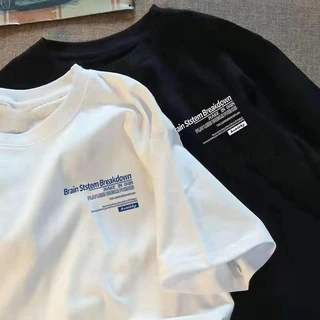 (จัดส่งตลอด 24 ชั่วโมง) เสื้อยืด Oversize ลาย 'Brain Stem Breakdown' สไตล์มินิมอล คอตตอน 100%