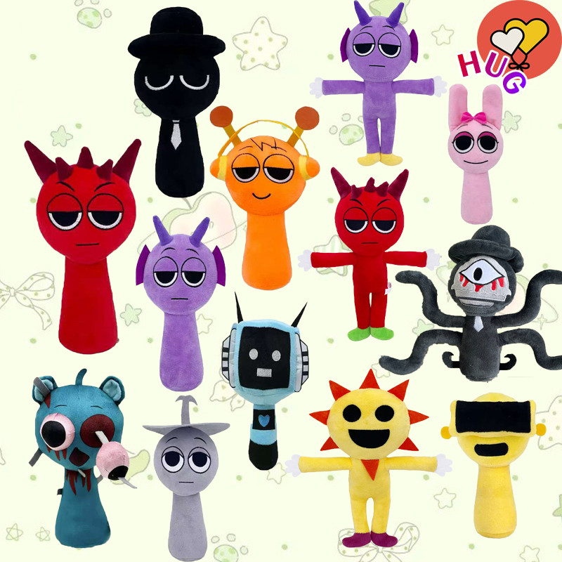 ❤HUGGA❤น่ารัก Sprunki Plushie ของเล่น Sprunki ตุ๊กตา Plush Sprunki Incredibox เกมรูปของเล่นของขวัญสําหรับเด็กของขวัญวันเกิดเด็ก,ตกแต่งบ้าน
