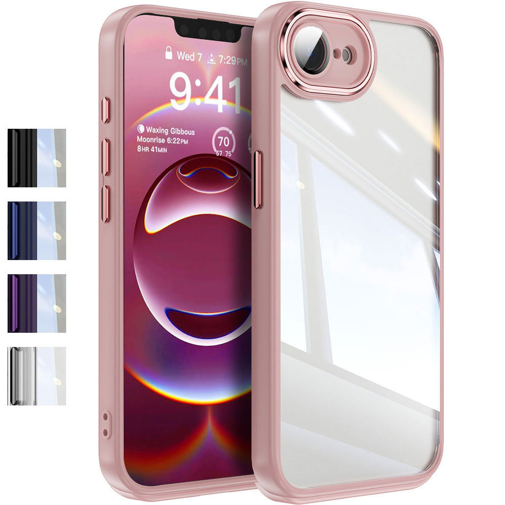 เคสใสสําหรับiPhone 17E 16eเคสพร้อมตัวป้องกันเลนส์กล้องในตัว,ไม่เหลืองใสหลังแข็งกันกระแทกArmourเคสโทรศัพท์สําหรับiPhone 17 Pro Max Air 16 Plus 14 13 12