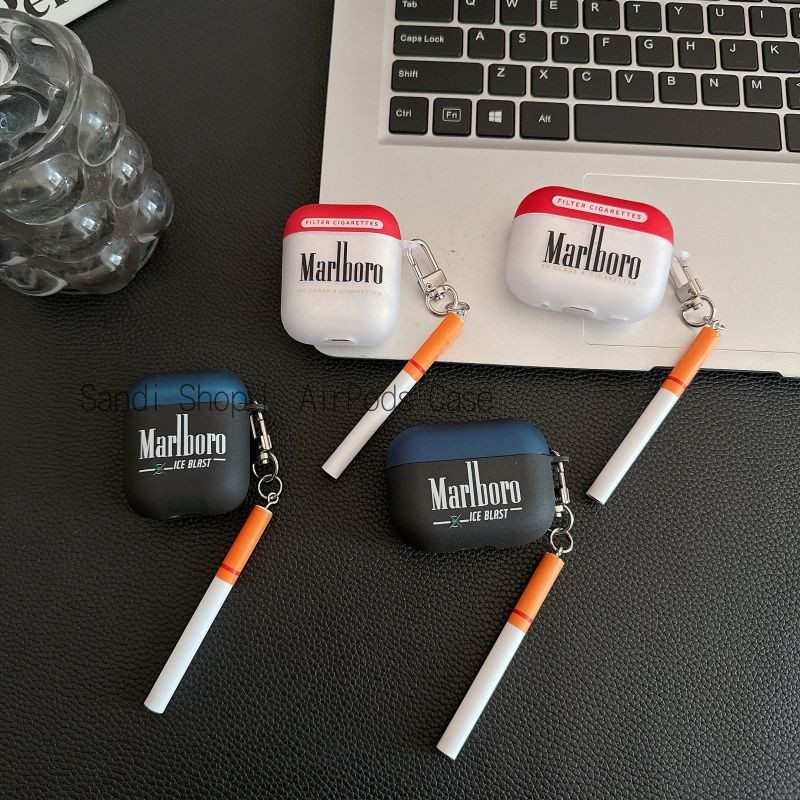 กล่องบุหรี่ Marlboro AirPods Pro3 กรณี AirPods 4/4anc สําหรับ AirPods 1/2/3/Pro/Pro2 กรณี TPU นุ่ม A