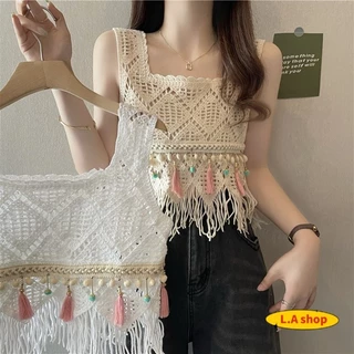 L.A Shop★สไตล์ใหม่★ เสื้อถักไหมพรม คาวาอี้น่ารัก สไตล์โบฮีเมี่ยน ปลายปล่อย สีพาสเทลคาวาอี้ "CX00827"