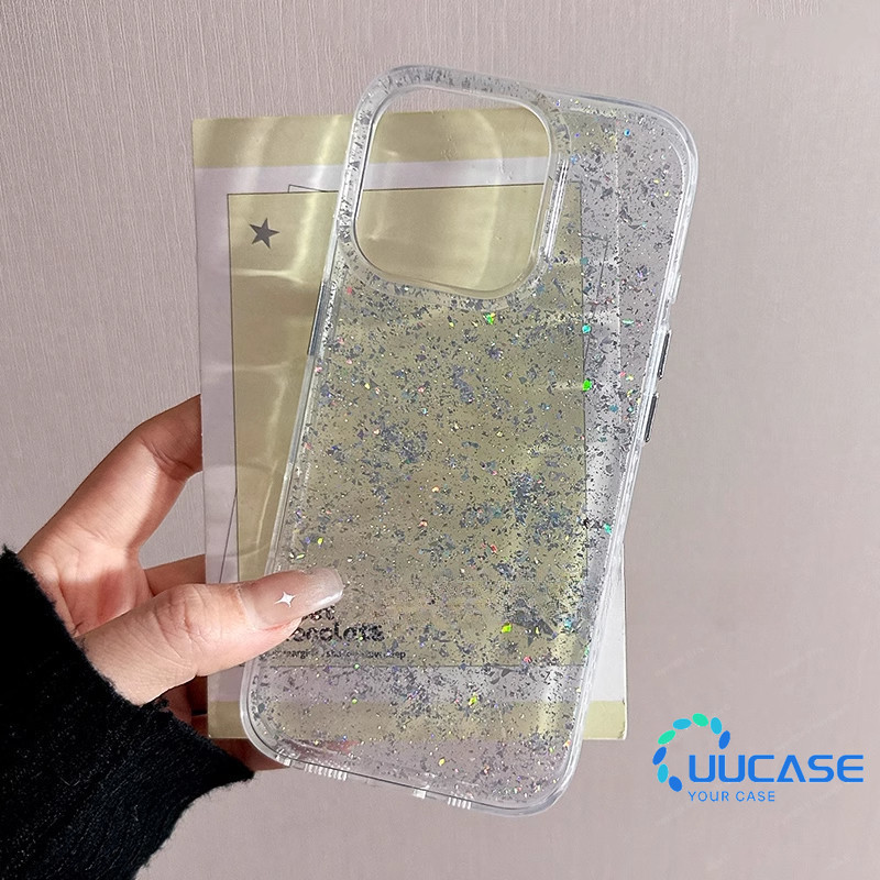 เคสโทรศัพท์สําหรับ Iphone 16promax โปร่งใส IPhone15promax สุทธิสีแดง Glitter เต็มหน้าจอบุคลิกภาพหญิง 14/13pro Max 12pro 12plus นุ่ม DSP