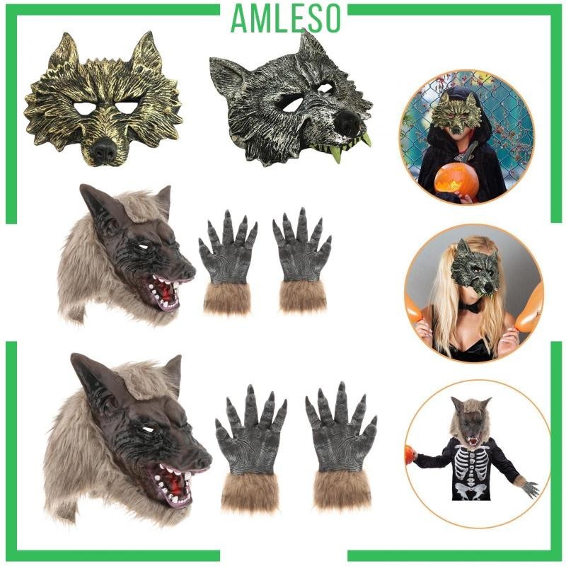 [Amleso] พร็อพหมาป่าน่ากลัว เครื่องแต่งกายคอสเพลย์ สําหรับงานปาร์ตี้