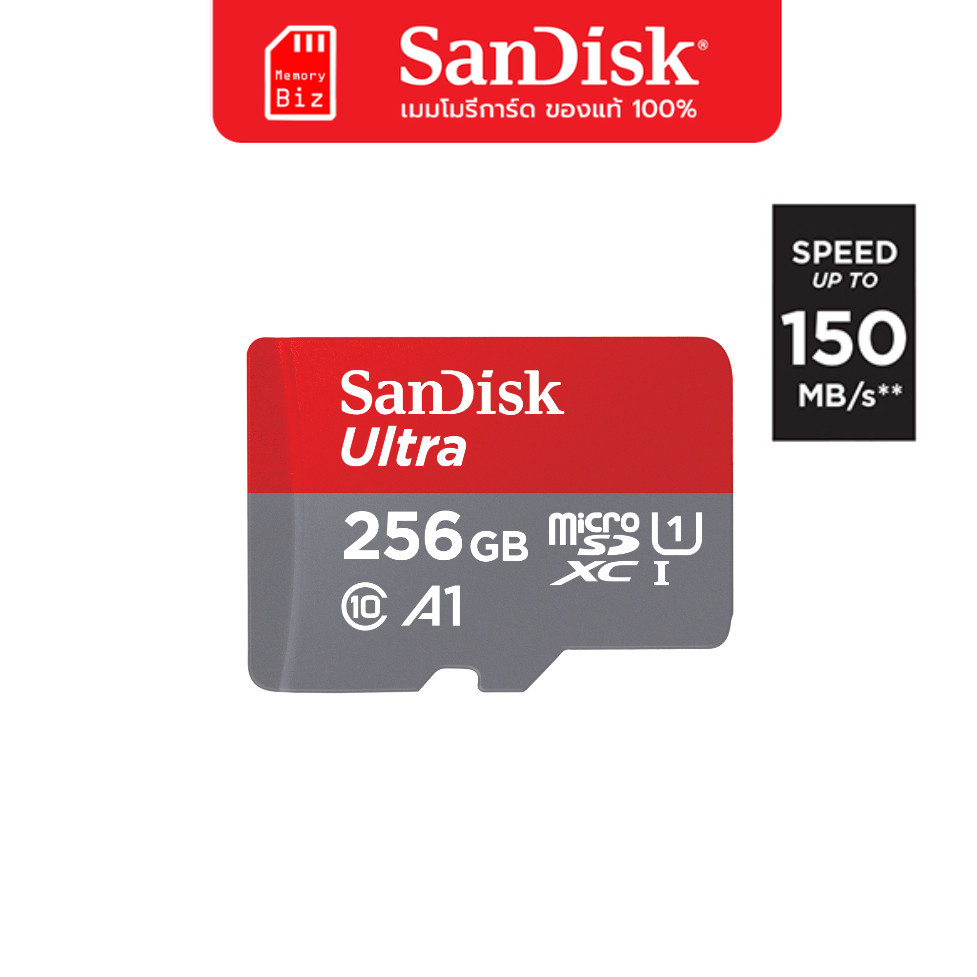 SanDisk Ultra MicroSDXC UHS-I 256GB (SDSQUAC-256G-GN6MN) Max Read Speed 150 MB/s U1 A1 เมมโมรี่การ์ด