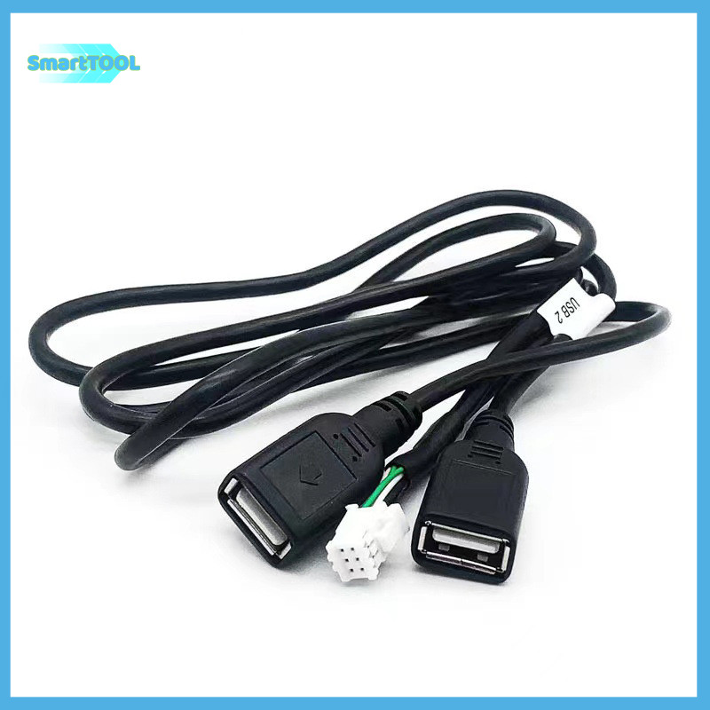 Utzn> ใหม่ อะแดปเตอร์สายเคเบิลเชื่อมต่อเครื่องเล่นมัลติมีเดีย 6 Pin USB คู่ สําหรับ Android Radio Navigation