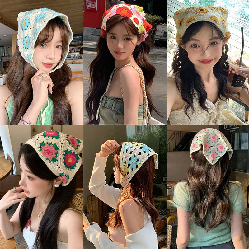 ผ้าพันคอ ผ้าถัก ทรงสามเหลี่ยม น่ารัก ระดับไฮเอนด์ เหมาะกับฤดูร้อน สําหรับผู้หญิง