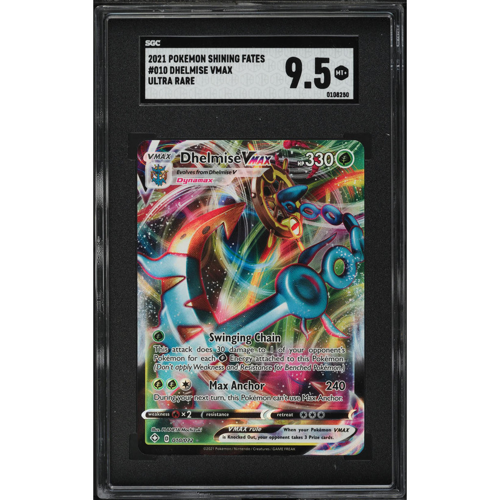 2021 Pokemon SWSH Shining Fates Ultra Dhelmise VMAX 10 SCC 9.5 MINT+