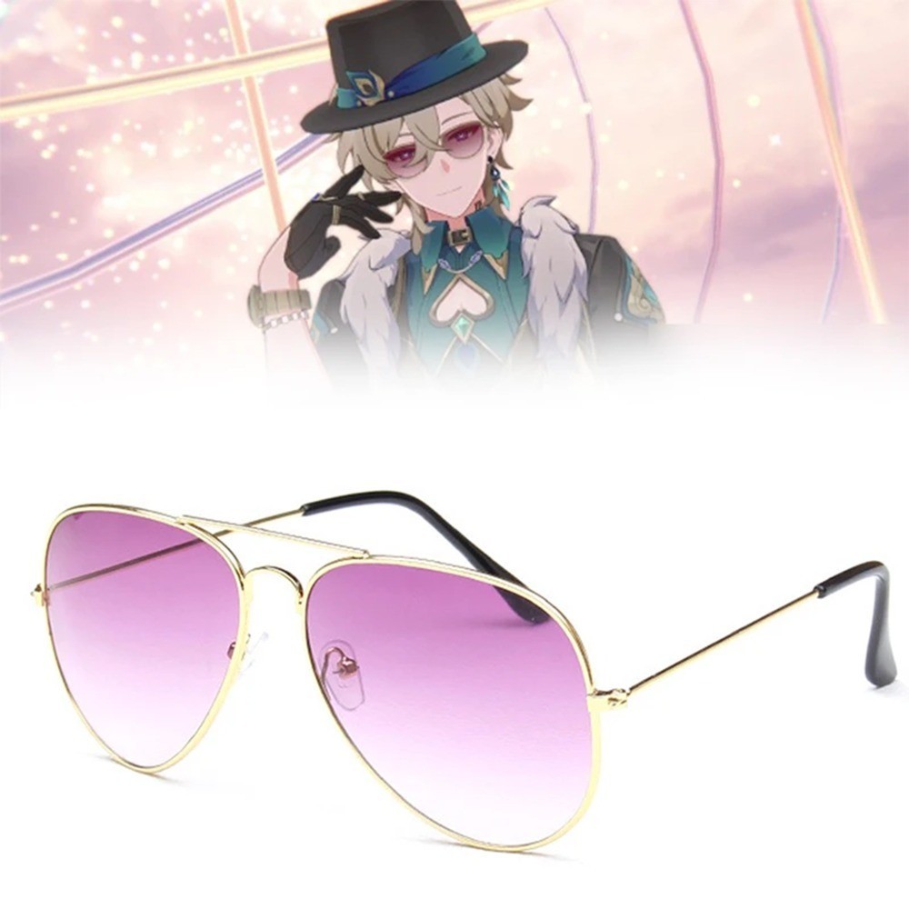 Game Honkai Star Rail Aventurine แว่นตากันแดด สไตล์พังก์ เรโทร แว่นตา Unisex ฮาโลวีน คอสเพลย์ แฟชั่น อุปกรณ์เสริม