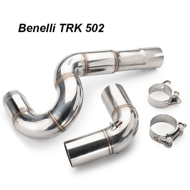 ลื่นบนรถจักรยานยนต์ TRK502 ท่อไอเสีย Midpipe ที่ถอดออกได้ S รูปร่างไอเสียท่อกลาง