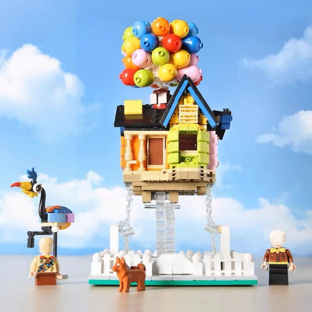 Flying Float Balloon House Building Blocks ชุดของเล่น, DIY Assembly Model Blocks, ของเล่นเพื่อการศึก
