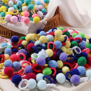 20/40 ชิ ้ นเด ็ กวงผมยืดหยุ ่ นสาวตุ ๊ กตาลูกบอลยางสําหรับเด ็ ก Sweets Scrunchie คลิปอุปกรณ ์ เสริมผมเด ็ ก