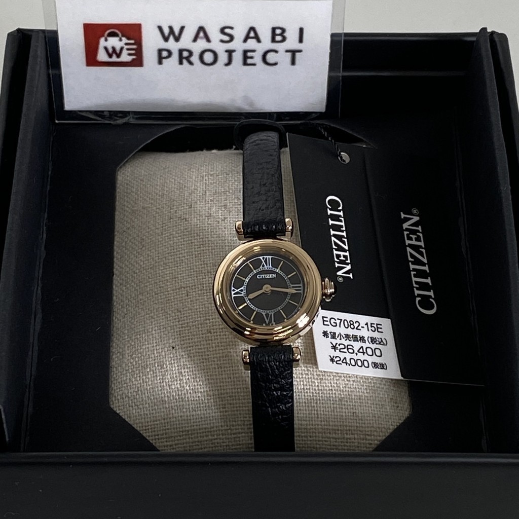 [Authentic★Direct from Japan] CITIZEN EG7082-15E Unused Kii Eco Drive Crystal glass Black SS Women Wrist watch นาฬิกาข้อมือ