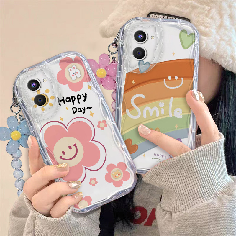 เคส Realme 10 Realme 10 Pro 5G Realme10 Pro 5G กรณีโทรศัพท์รูปแบบรุ้ง กรณีโทรศัพท์ลายดอกไม้การ์ตูน พร้อมสร้อยข้อมือ วัสดุซิลิโคนนุ่ม TPU A27