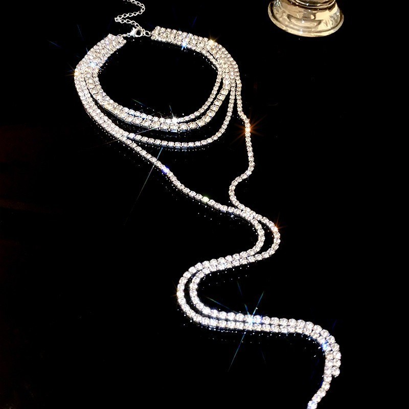 เครื่องประดับ สร้อยคอยาว ประดับเพทาย แต่งพู่ แต่งลูกไม้ หลายชั้น หรูหรา แฟชั่นเกาหลี สําหรับเด็กผู้หญิง - รูปที่ 3