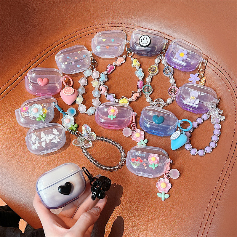 สําหรับ IQOO TWS 2 VIVO TWS 4 เคส Case หูฟังน ่ ารักโบราณสร ้ อยคอทําด ้ วยมือสีขาว