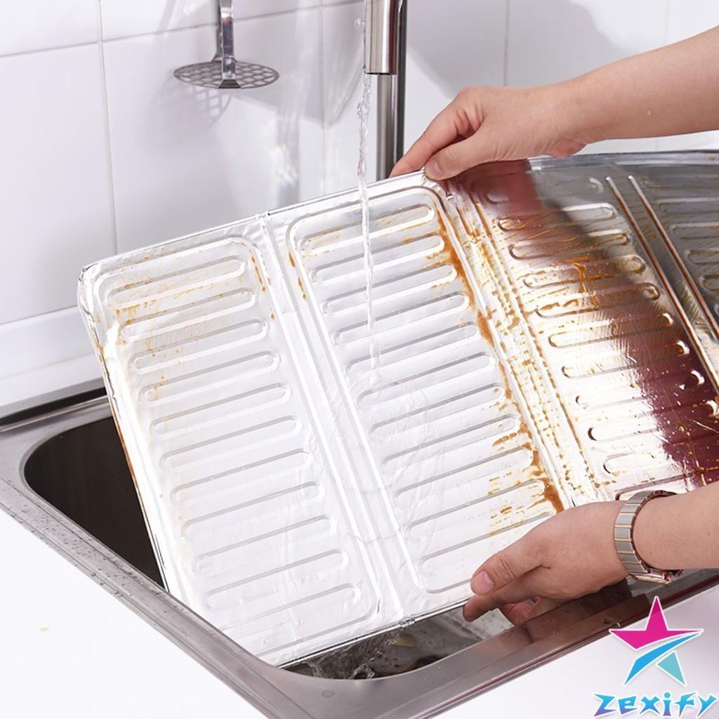 ZXF แผ่นอลูมิเนียม สีตะกั่ว กันน้ำมันกระเด็น ฉากกั้นน้ำมันกระเด็น สำหรับ 1 เตา  plate to prevent oil spillage - รูปที่ 2