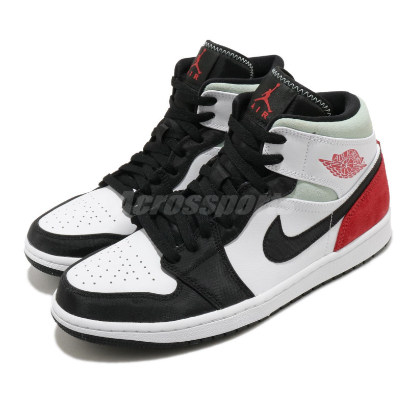 Nike Air Jordan 1 Mid SE AJ1 Track Red Black Toe Union-Style Men 852542-100 Fg6t