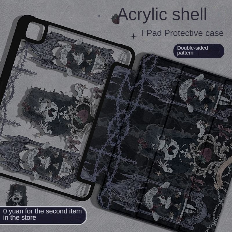 [iPad Air 4 ] เหมาะสําหรับ iPad air5 Dark Gothic gen10 2022 อะคริลิคเข ้ ากันได ้ กับ iPad pro11 2021 gen7 gen8 gen9 10.2 air3 10.5 MINI6 แท ็ บเล ็ ตกรณี