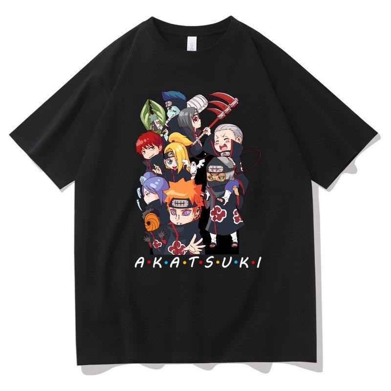 🔥2024 Naruto T-Shirt akatsuki Cute Print T-Shirt Anime Summer Print Style Top Unisex Loose T-Shirt