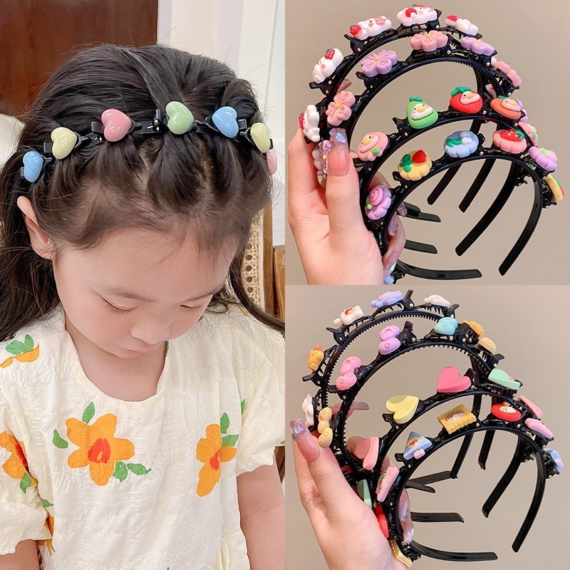เด ็ กการ ์ ตูนถักผม Hoop อินเทอร ์ เน ็ ตคนดัง Hairpin Headwear