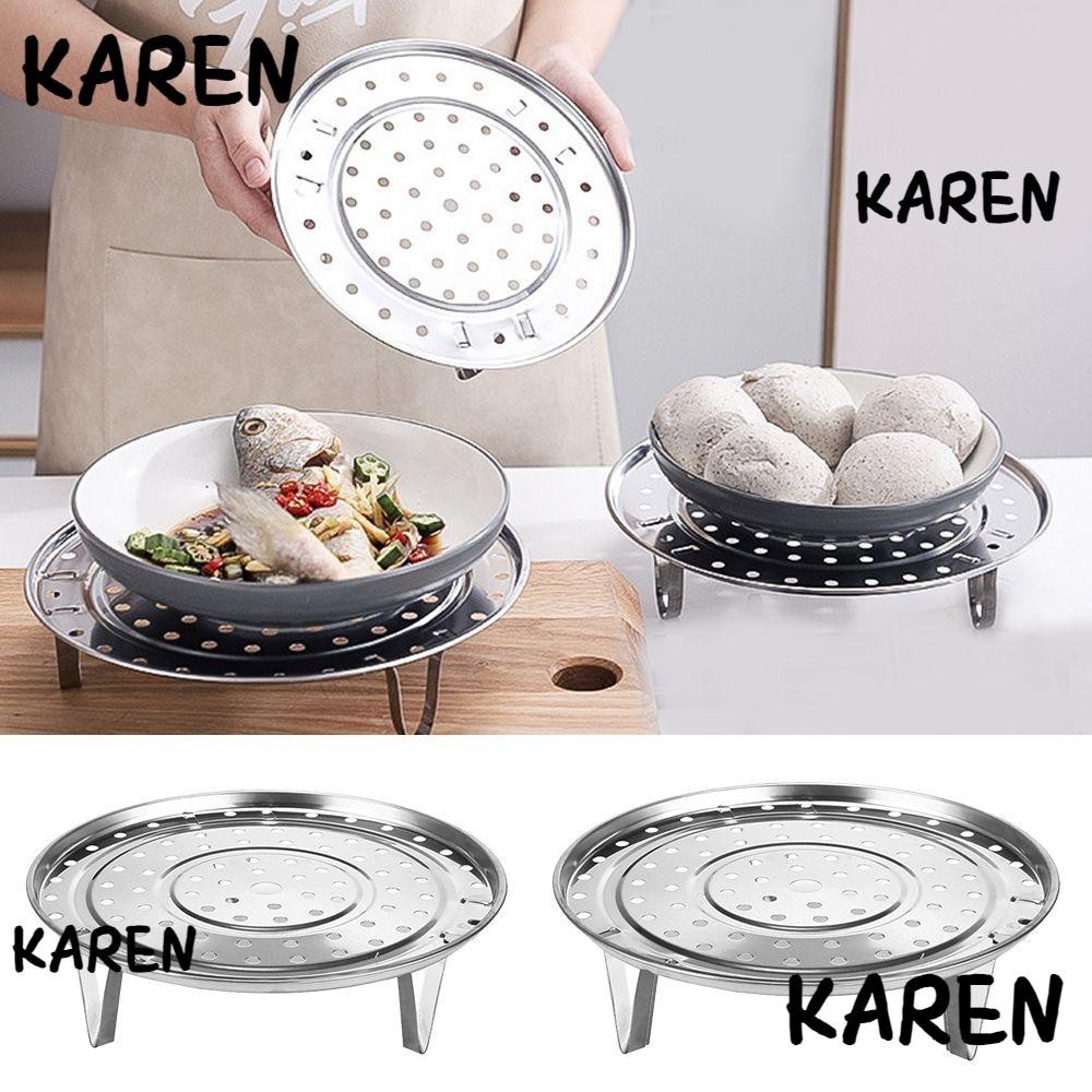 Karen ชั ้ นวางนึ ่ งทนทานขาตั ้ งถาดอุปกรณ ์ ครัวหม ้ อนึ ่ ง