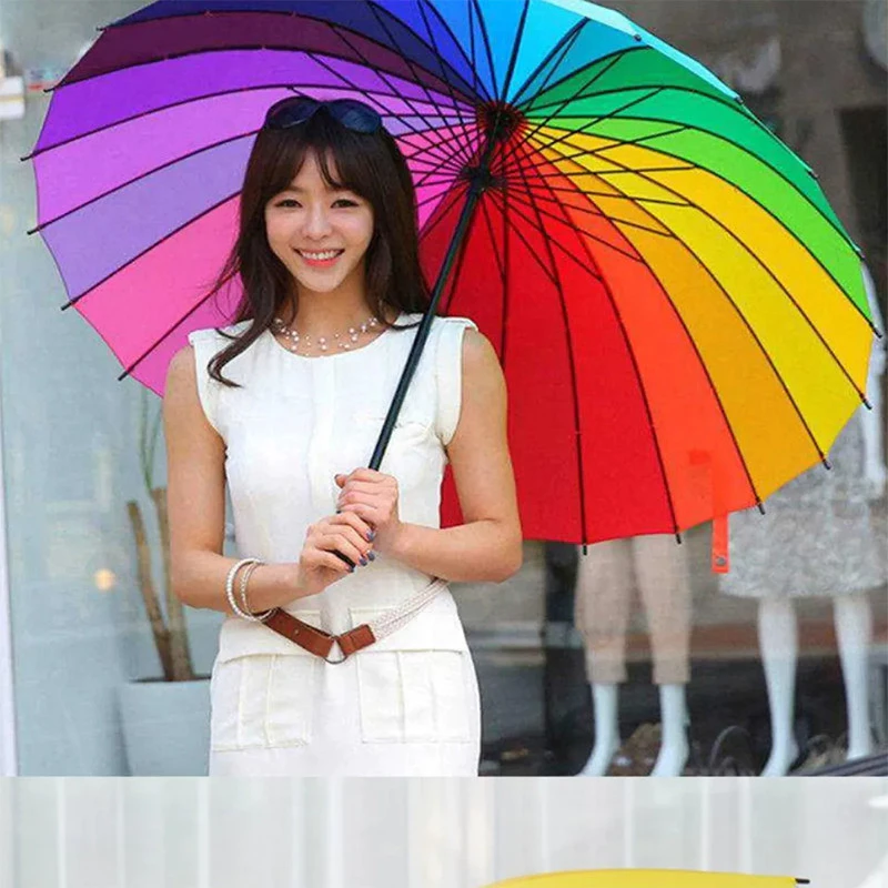 ร่มใหญ่ เนื้อโปร่งแสง สีรุ้ง กันฝน-กัน UV แฟชั่นสดใส thumbnail 3