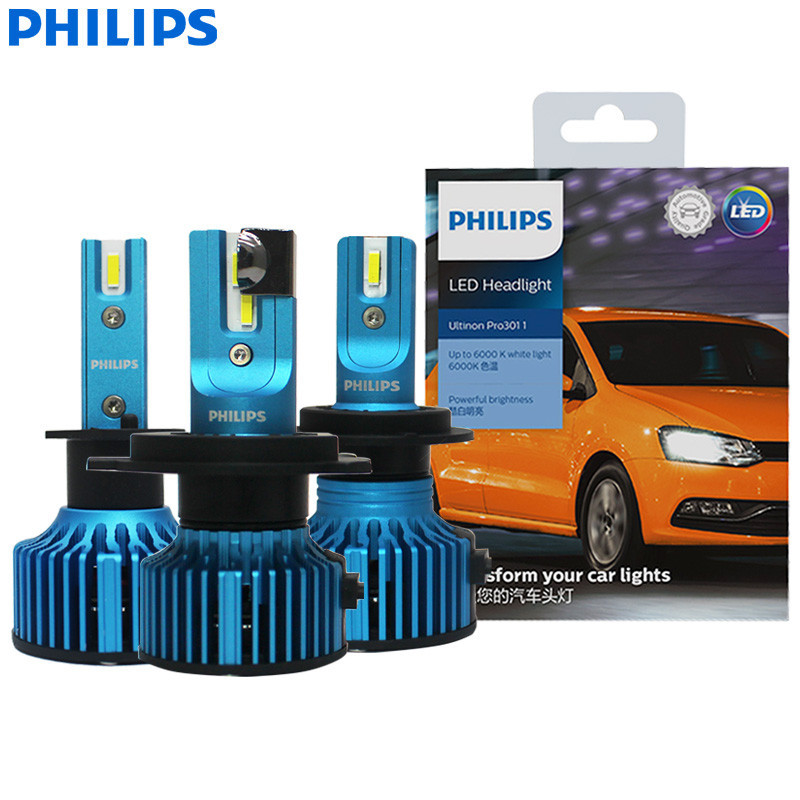Philips Ultinon Pro3011 LED H1 H4 H7 H11 HB3 HB4 HIR2 รถ LED Head Light 9005 9006 9012 6000K สีขาว 40W หลอดไฟสว ่ าง