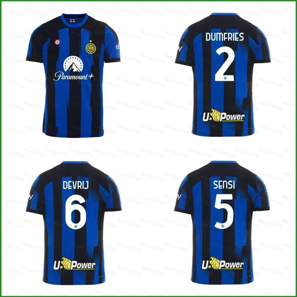 Sl 2023-24 Serie A Inter Milan away Dumfries Sensi Devrij home jersey เด ็ กผู ้ ใหญ ่ เสื ้ อยืด Plus ขนาด