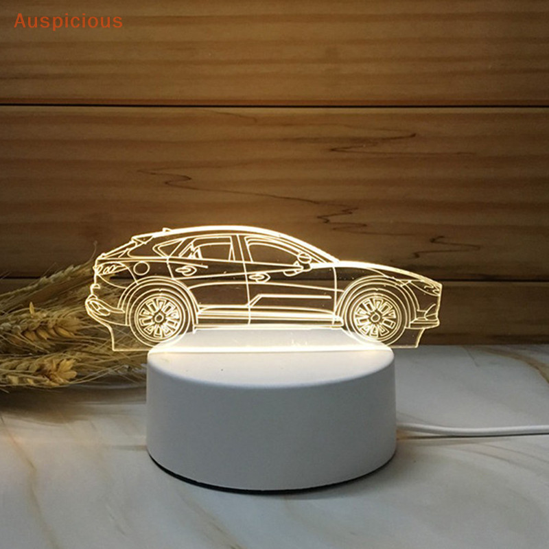 [ มงคล ] อะคริลิค 3D LED โคมไฟฐานตาราง Night Light ฐานโคมไฟ LED ABS USB Lighg อุปกรณ ์ เสริม