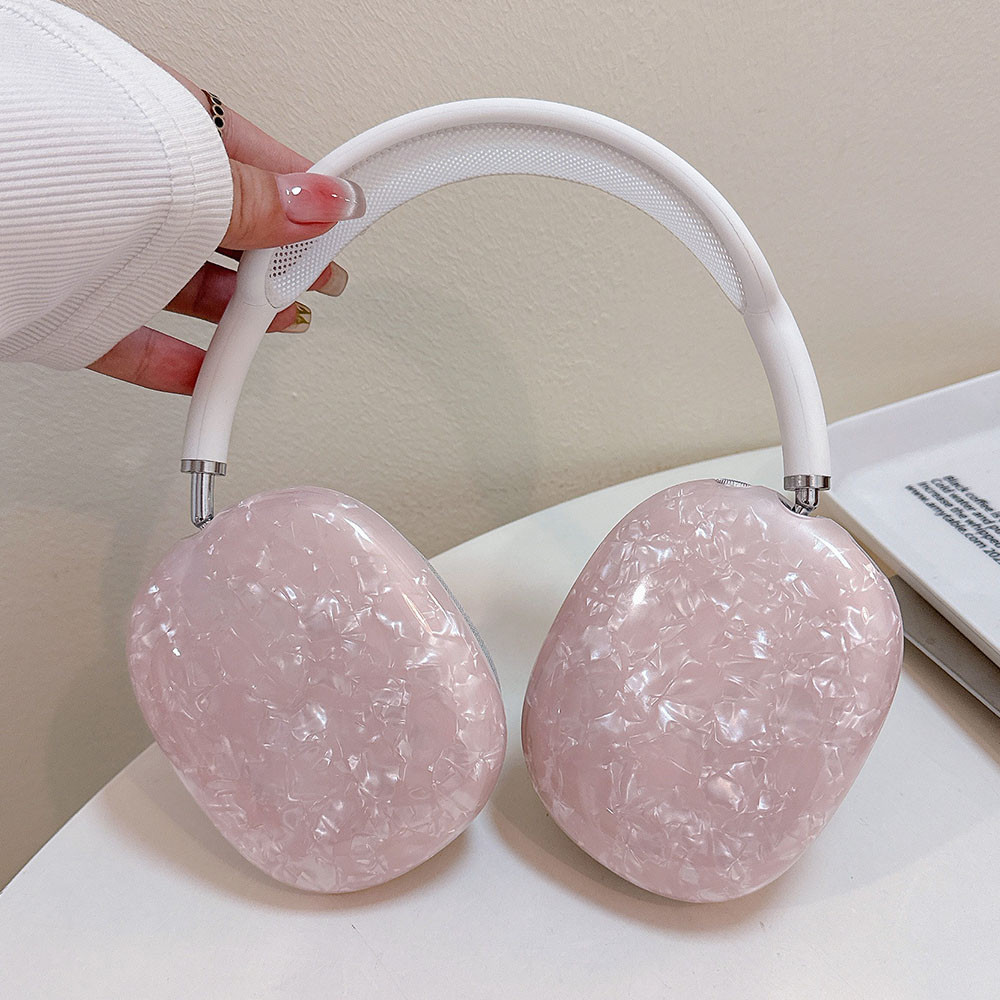 สาวน ่ ารักสีชมพู Pearl ฝาครอบป ้ องกันสําหรับ Airpods Max หูฟังโปร ่ งใสซิลิโคนนุ ่ มสําหรับ Apple Airpods Max หูฟังเปลือก