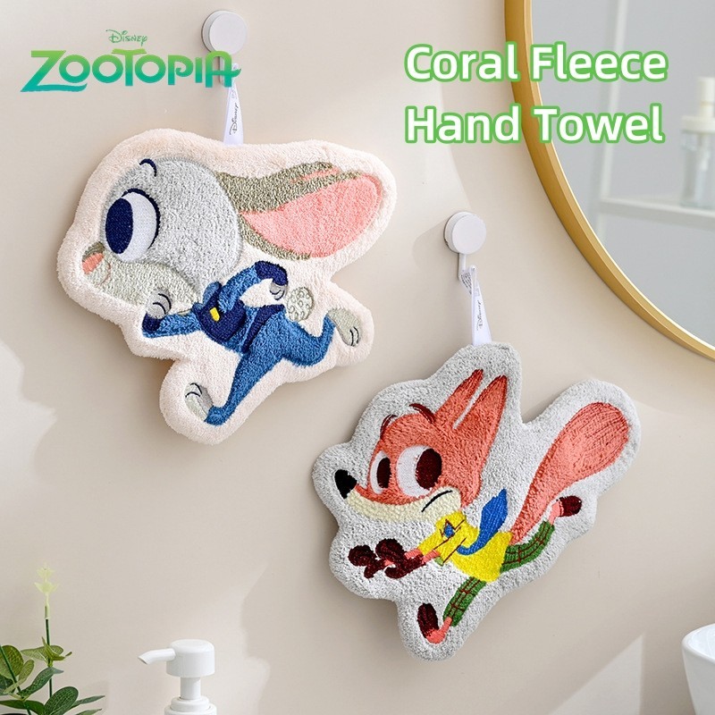 Disney Zootopia ผ ้ าเช ็ ดมือขนแกะปะการัง