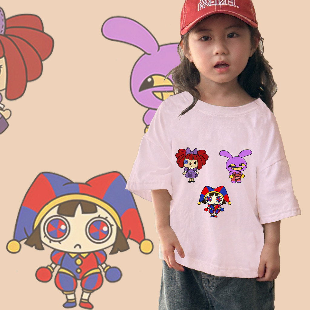 2024 pomni จากเสื้อยืดเด็ก Digital Circus 100-150cm