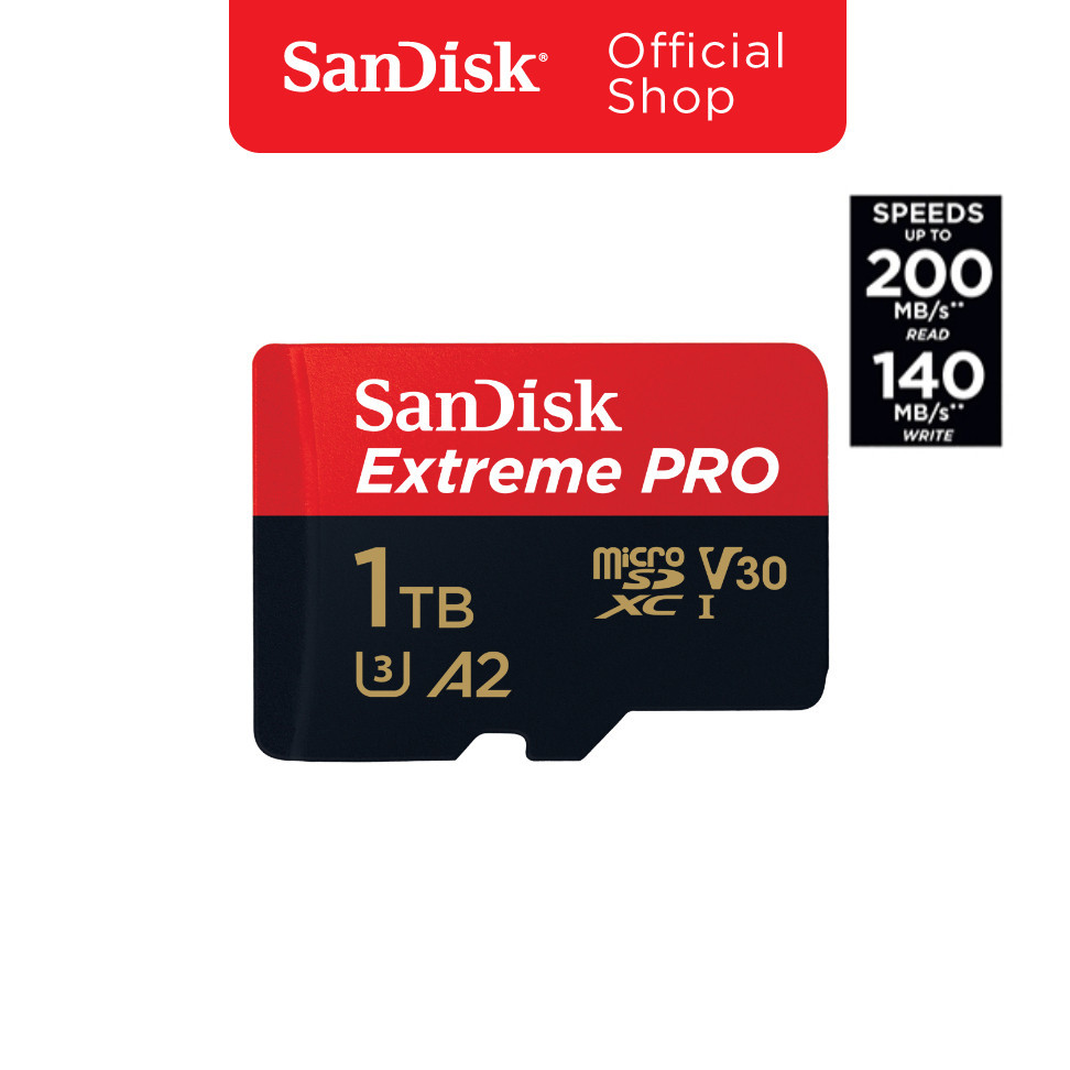 ของแท้ SanDisk Extreme Pro microSDXC 1TB  A2 (SDSQXCD-1T00-GN6MA) ความเร็วสูงสุด อ่าน 200MB/s เขียน 