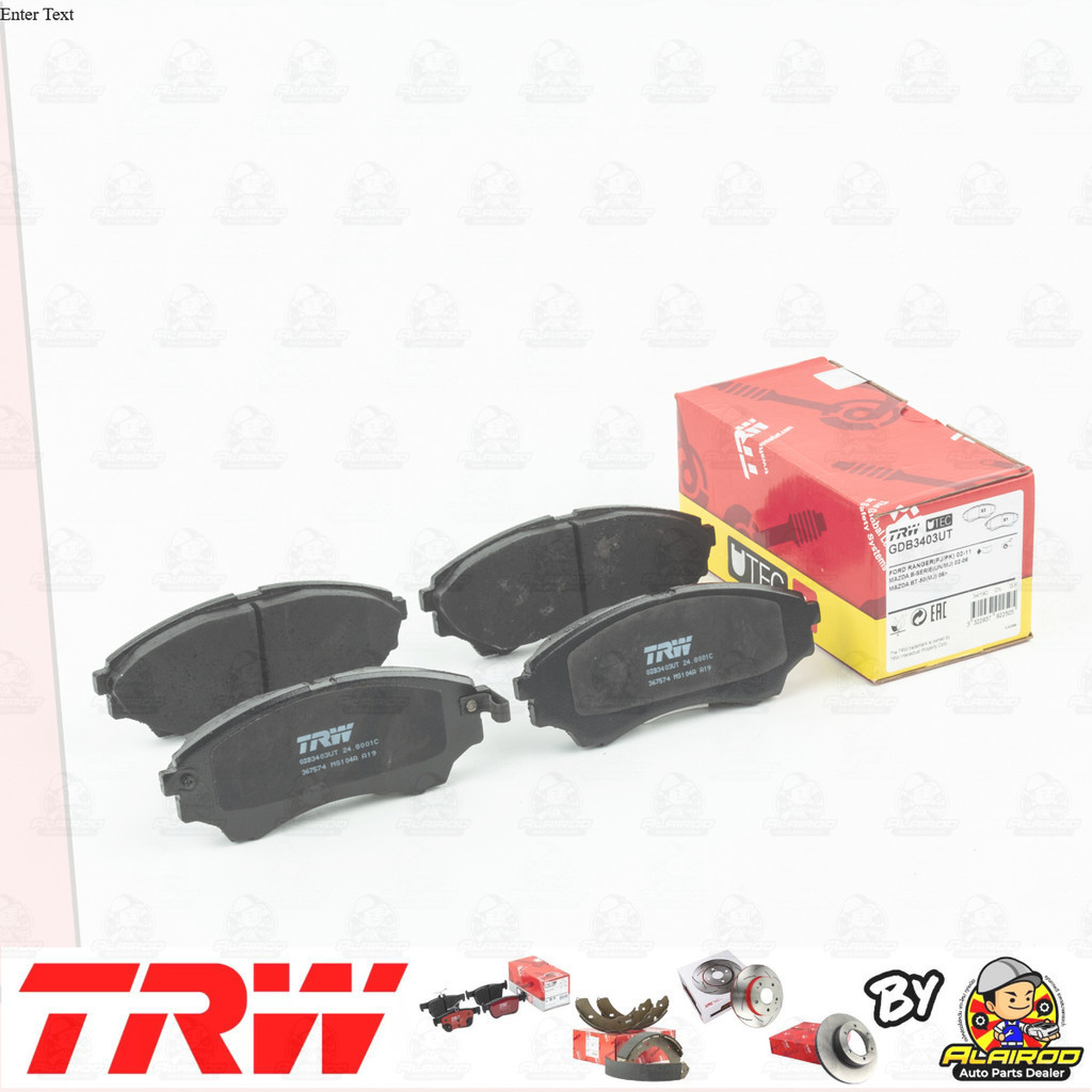 TRW UTEC ผ้าเบรคหน้า Ford RANGER 2WD 3.0 Duratorq เครื่อง 3000 2 พอท ปี 2006-2011 GDB 3403 UT