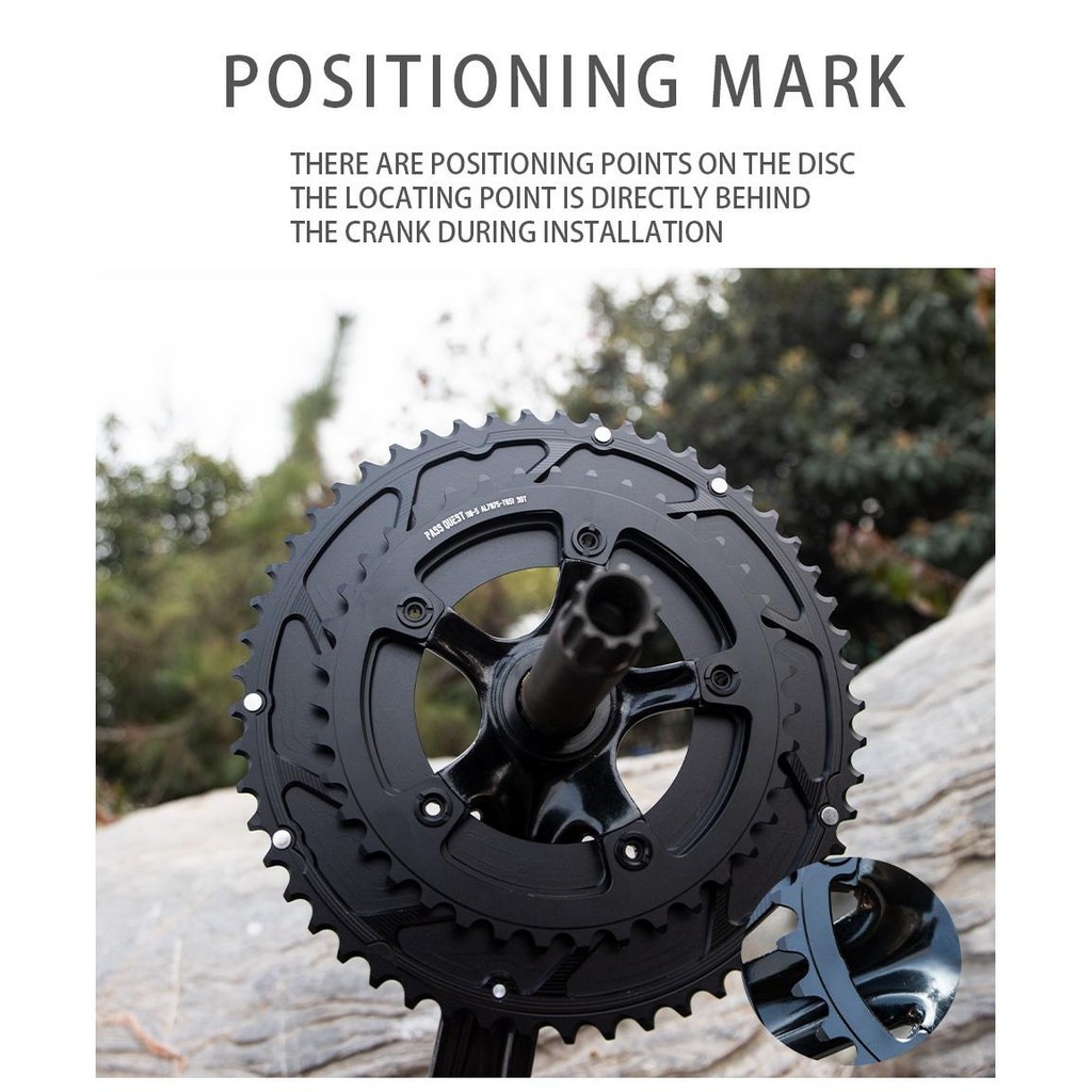 PASS QUEST 110BCD 5-Bolt Double Chainring AERO Chainring 2 Road Bike Gravel Bike สําหรับ 9/10/11 ควา