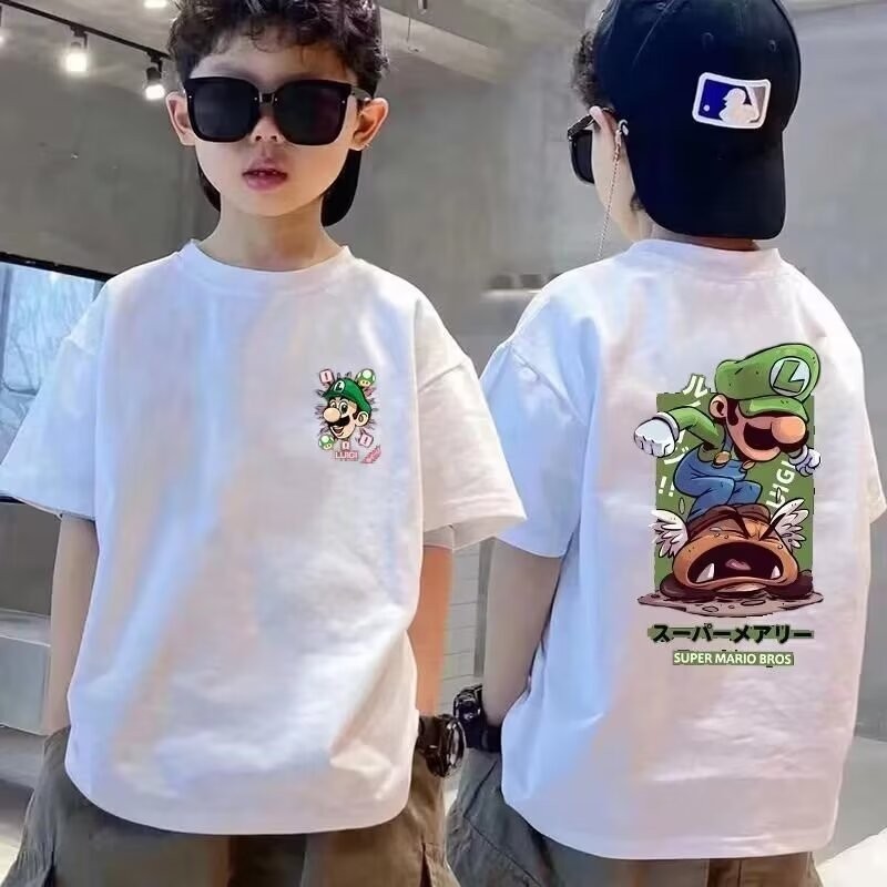 BoyTshirt (2-14Y) Tshirt Boy Top สไตล์เกาหลีแฟชั่นพิมพ์หลวมเด็กสวมใส่ Budak Lelaki Baju