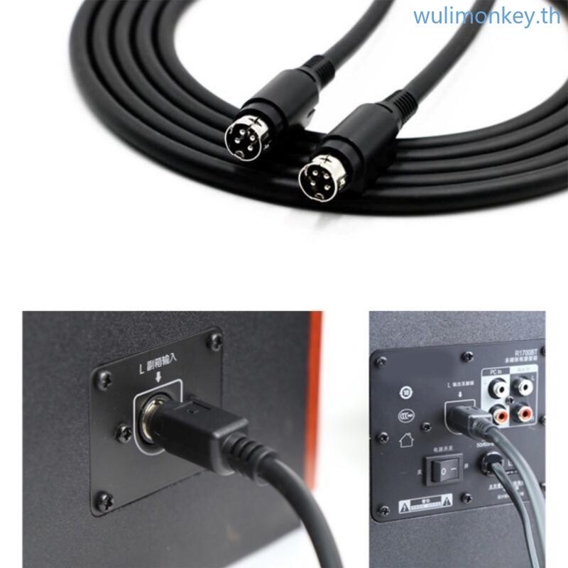 Wu 4Pin DIN ชายกับชายอะแดปเตอร ์ สายต ่ อสําหรับ R1700BTR1600TIII ลําโพง