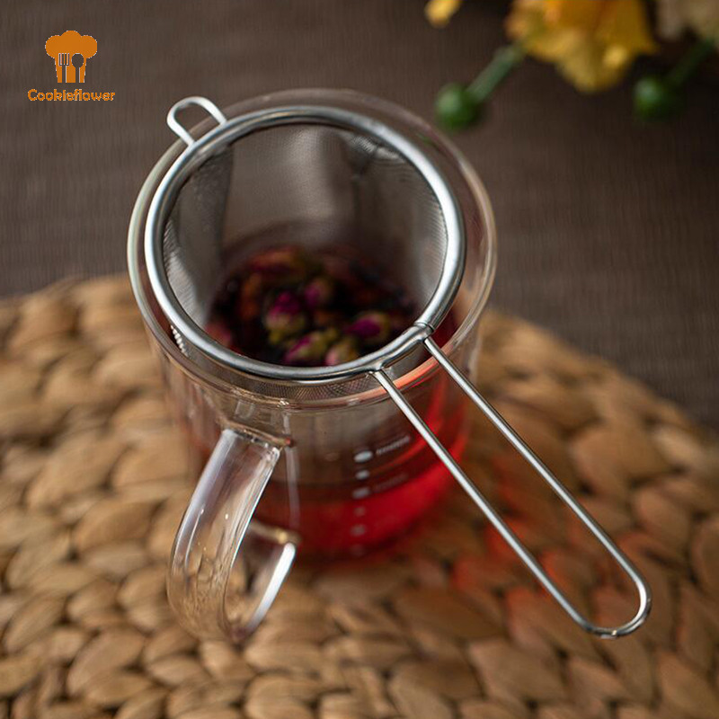 Cookieflower สแตนเลสชา Infuser Reusable ชารั ่ วกรองกาน ้ ําชากรองเดี ่ ยวหูรูปร ่ างกาแฟสมุนไพรเครื ่ องเทศ Diffuser Handle ใหม ่