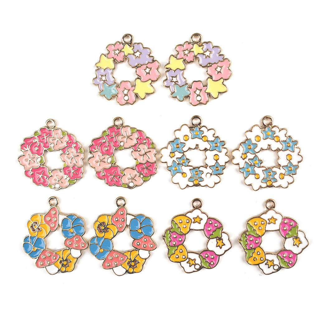 2 ชิ้น/ล็อต Garland ดอกไม้ที่สวยงาม Rose Sunflower โลหะผสมเคลือบจี้ DIY เครื่องประดับอุปกรณ์เสริม Charms สําหรับผู้หญิง, Key Chain/ต่างหู/สร้อยคอจี้ Handmade DIY เครื่องประดับ 085