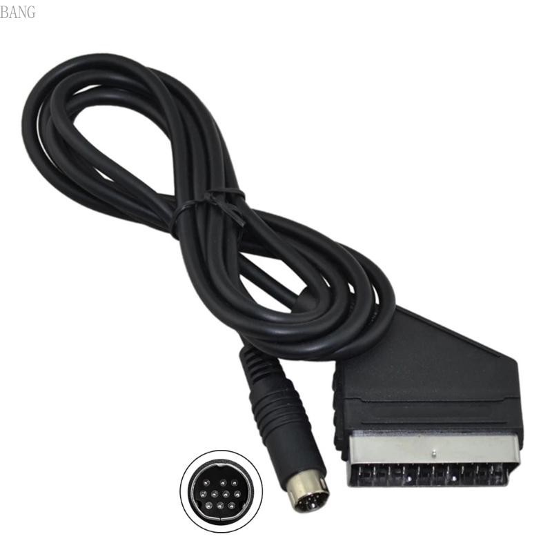 Bang Black Scart Cable AV Cord Stable Transmit สําหรับ Saturn NTSC และ PAL P