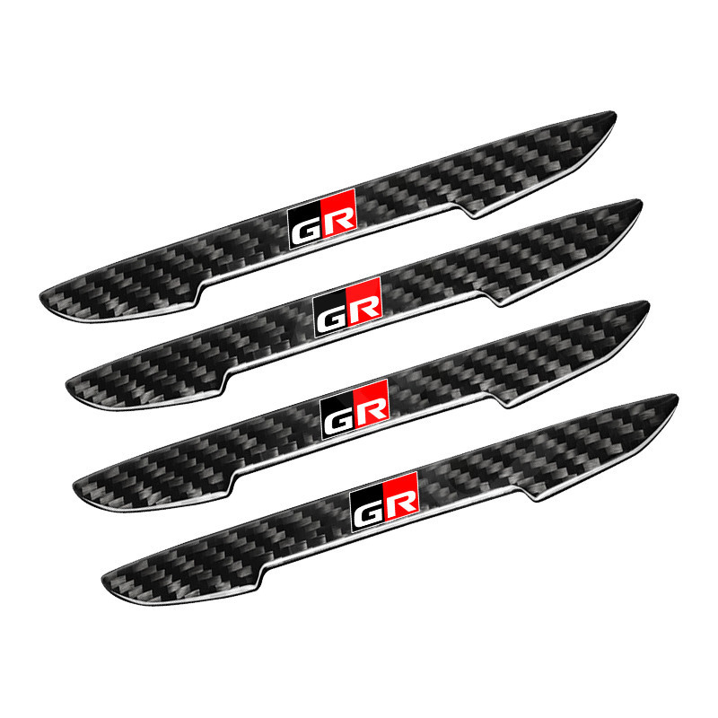 ตกแต่งบ้าน 4 ชิ้น Toyota GR ประตูรถ Anti-Collision Strip Auto Handle กระจกมองหลังสติกเกอร์กันชนใหม่คาร์บอนไฟเบอร์โปร่งใสเนื้อ Anti รอยขีดข่วนสติกเกอร์สําหรับ Agya Raize Calya Avanza Vel ส่งด่วน สั่งเลย