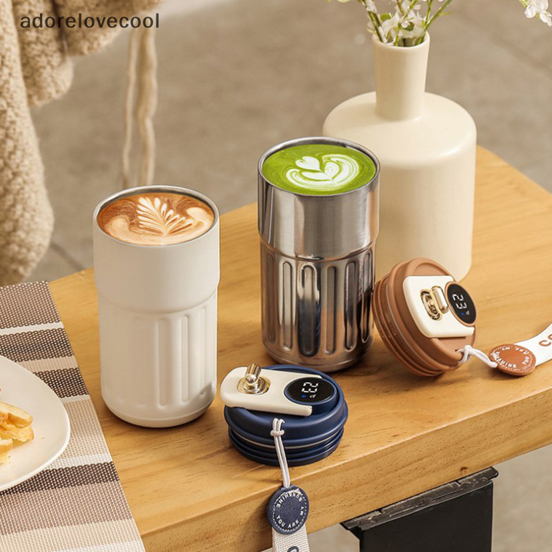 Adth สมาร ์ ท Thermos ขวด LED อุณหภูมิจอแสดงผลถ ้ วยกาแฟสแตนเลส Tumbler แก ้ วแบบพกพาสูญญากาศกระติกน ้ ําร ้ อน Martijn