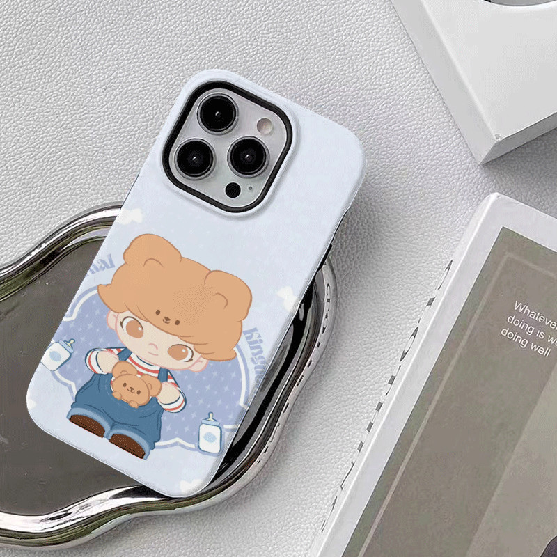 Pop Mart moo เคสโทรศัพท์ 2 ชั้น iPhone11 12 13 14 15 12Promax 13Promax 14plus 14Promax X XS XR QG22